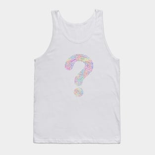 Question Mark Silhouette Shape Text Word Cloud Tank Top